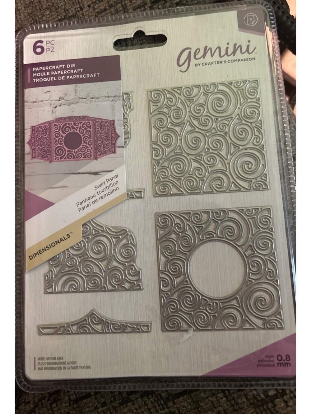 Gemini Dimensions Swirl Panel Metal Die Set 6pc GEM-MD-DIM-SWIP New Sealed